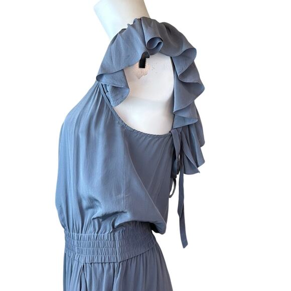 Skaist Taylor Blue Gray Silk Jumpsuit sz 4 - Picture 4 of 10